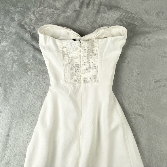 Petal and Pup Dress Women's 0 White Strapless Cut Out Midi Length Wedding - Picture 2 of 11